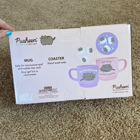 Pusheen stackable ceramic mugs with coasters - Picture 6 of 11